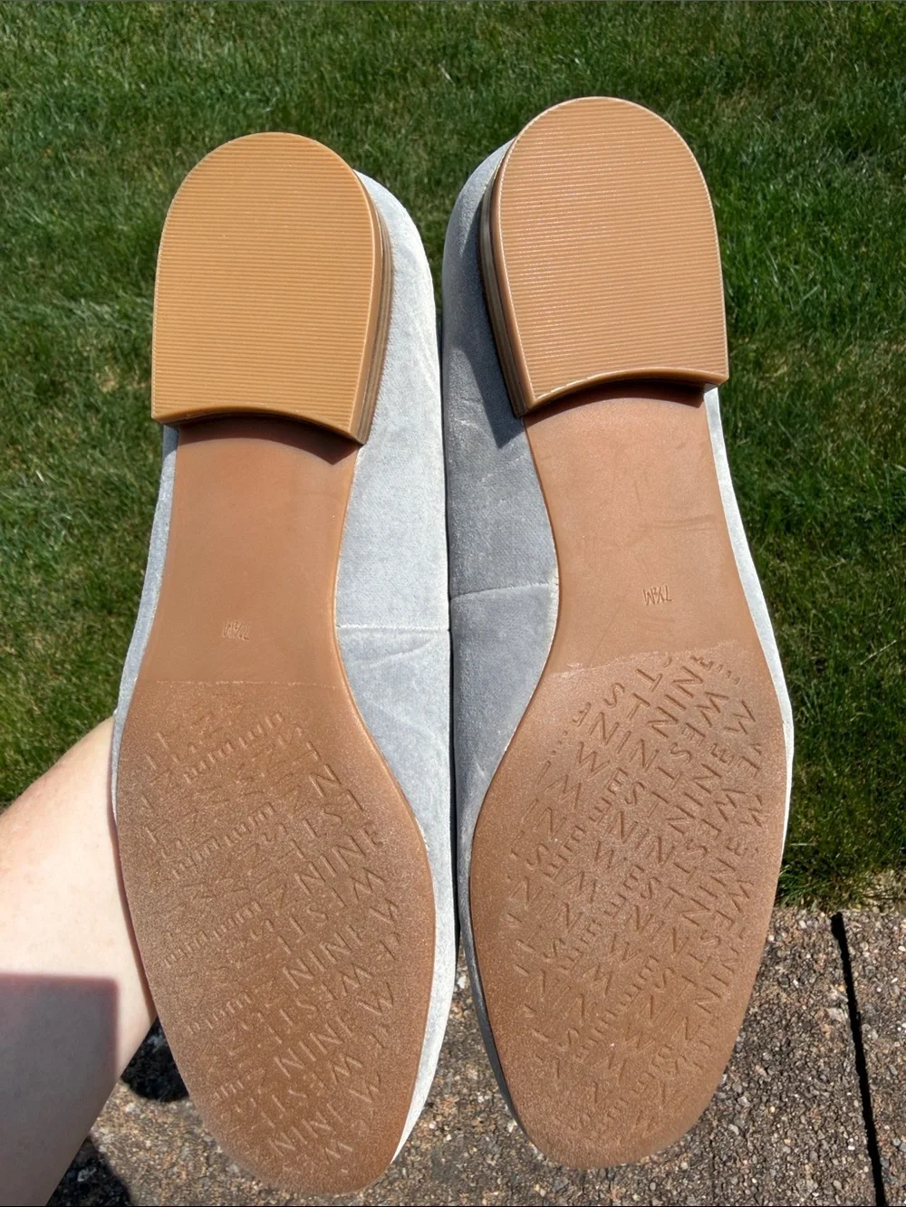 Nine West Light Gray Suede Slip-On Loafers